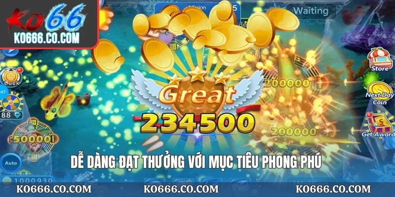 Dễ dàng đạt thưởng với mục tiêu phong phú